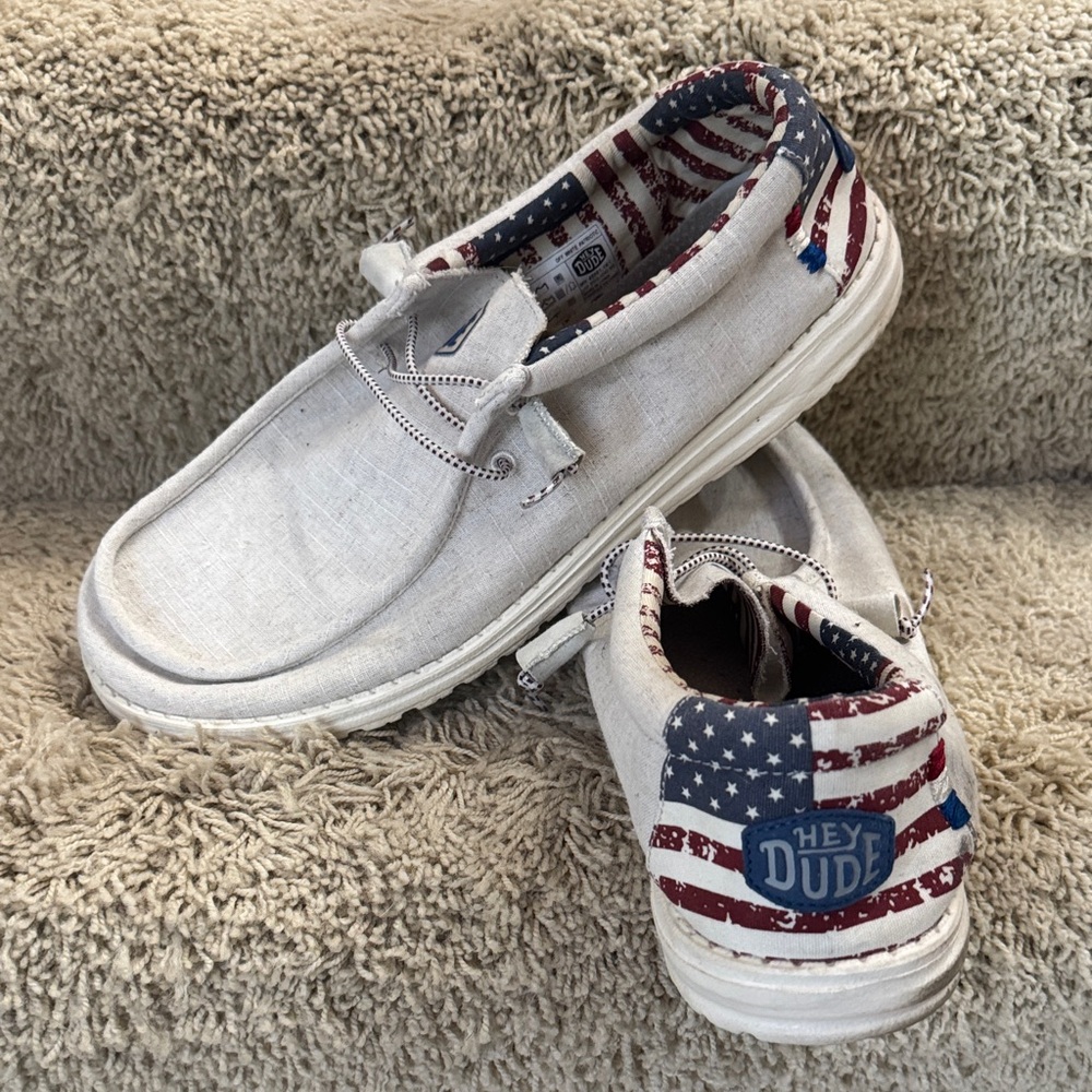 Hey Dude Men's Size 12 USA 🇺🇸 American Flag Patriotic shoes
